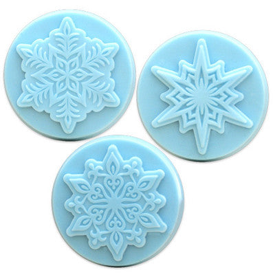 3 Piece Set Snowflake soap